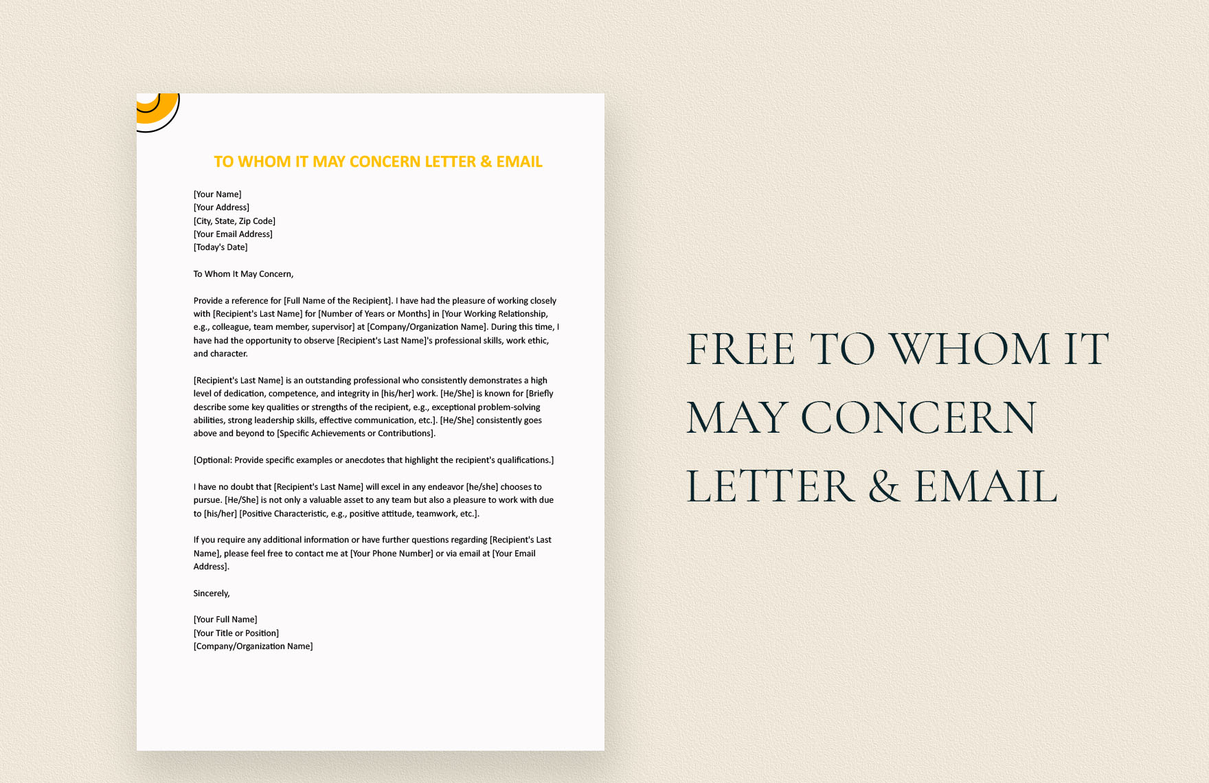 11 FREE To Whom It May Concern Letter Samples & Templates in MS Word