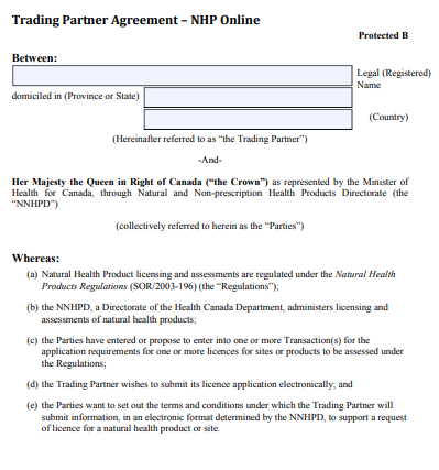 sample trading partner agreement template