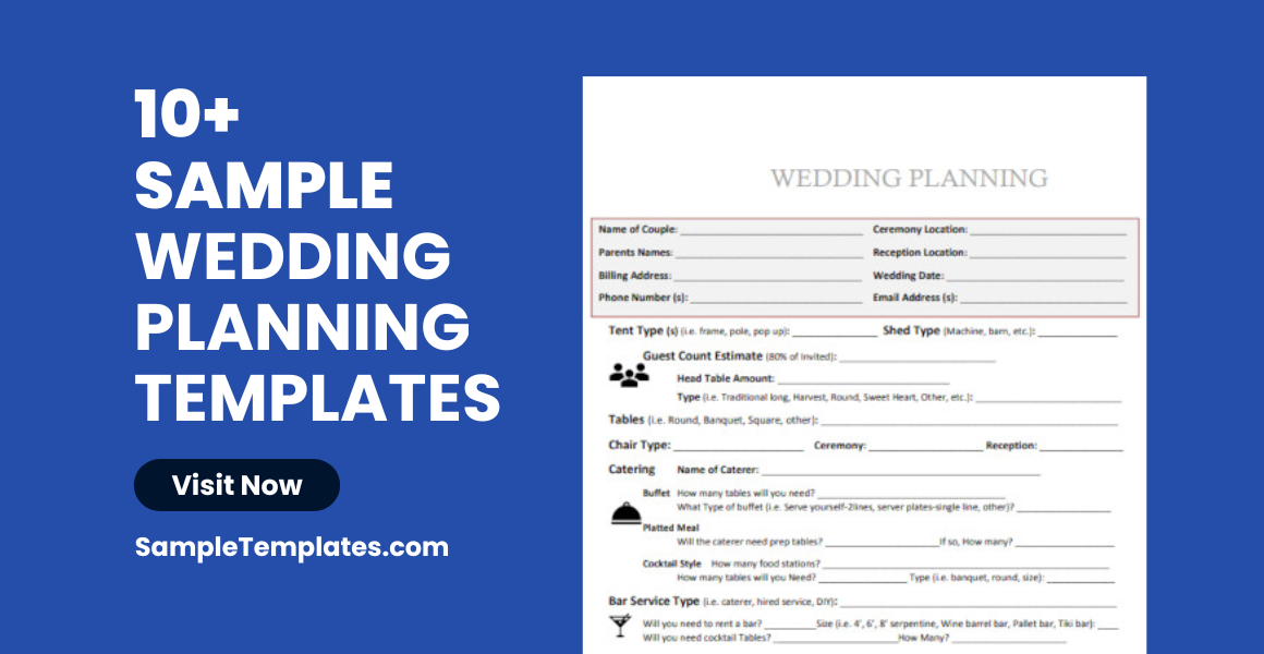 sample wedding planning application