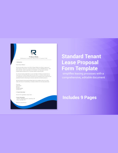 standard tenant lease proposal form template