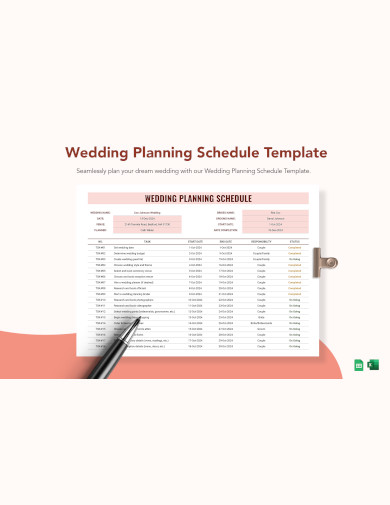 wedding planning schedule