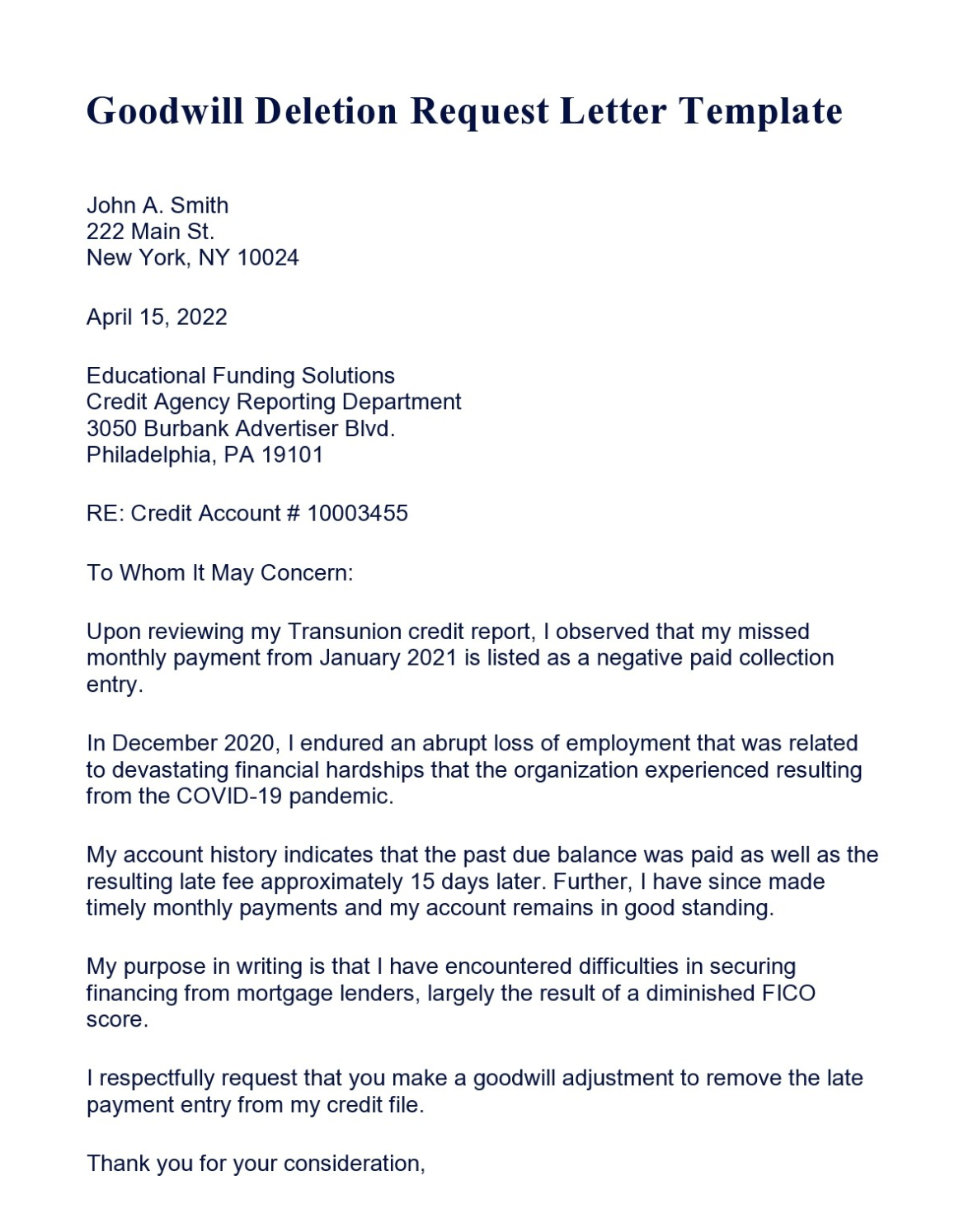 goodwill deletion request letter